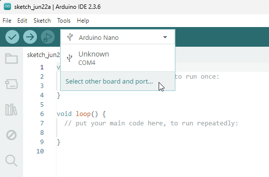 Select Board and Port